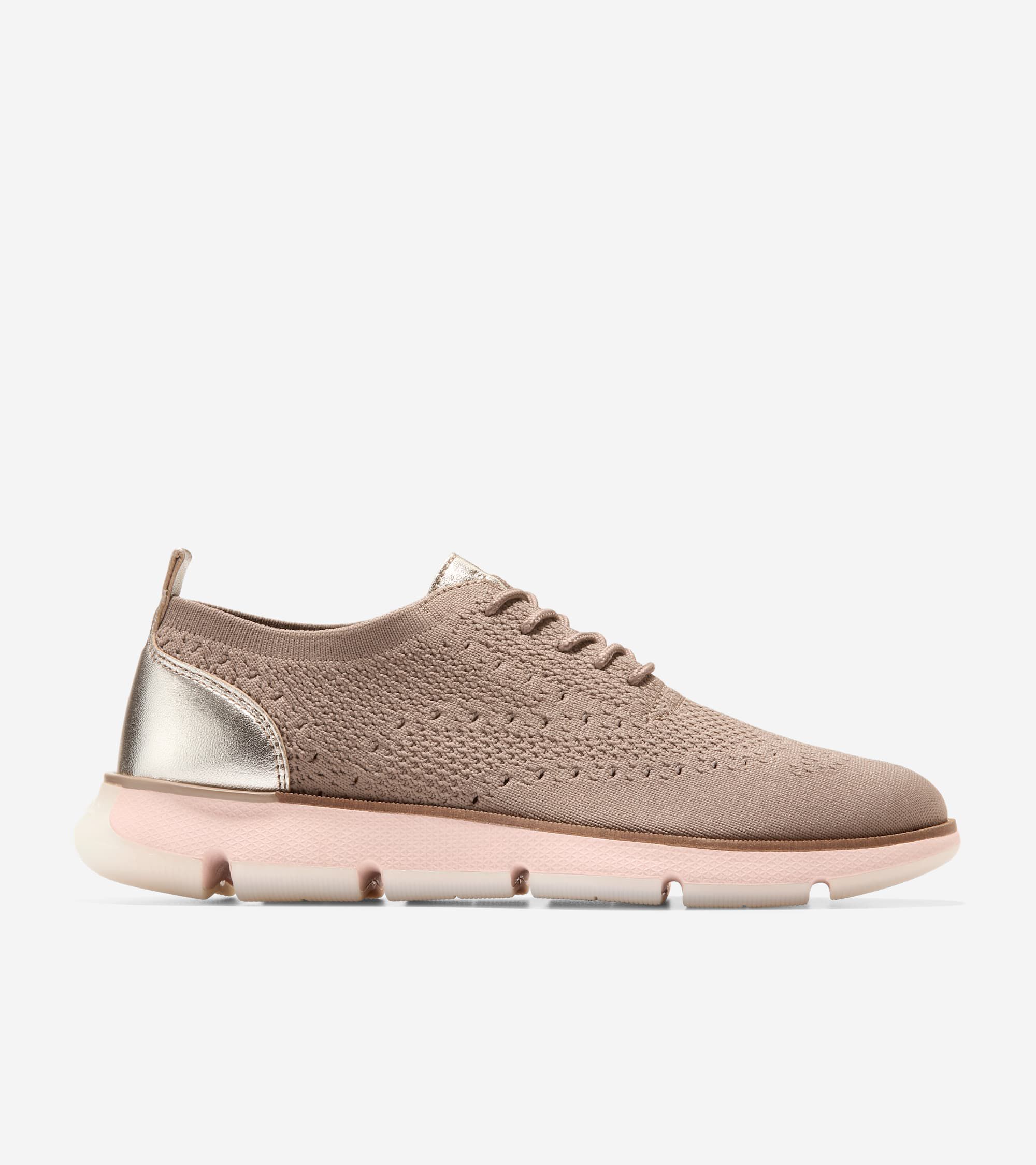 Women's 4.ZERØGRAND Stitchlite™ Oxfords in Beige Or Khaki